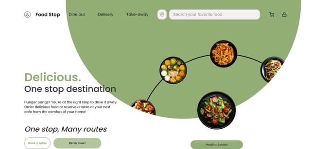 Food website hero section